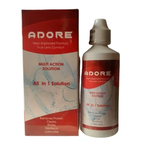 Adore 160ml contact lens solution for colored lenses.