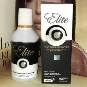Bella Elite 150ml lens solution for safe lens cleaning.