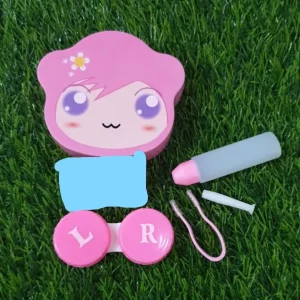 Lite pink cartoon contact lens travel kit