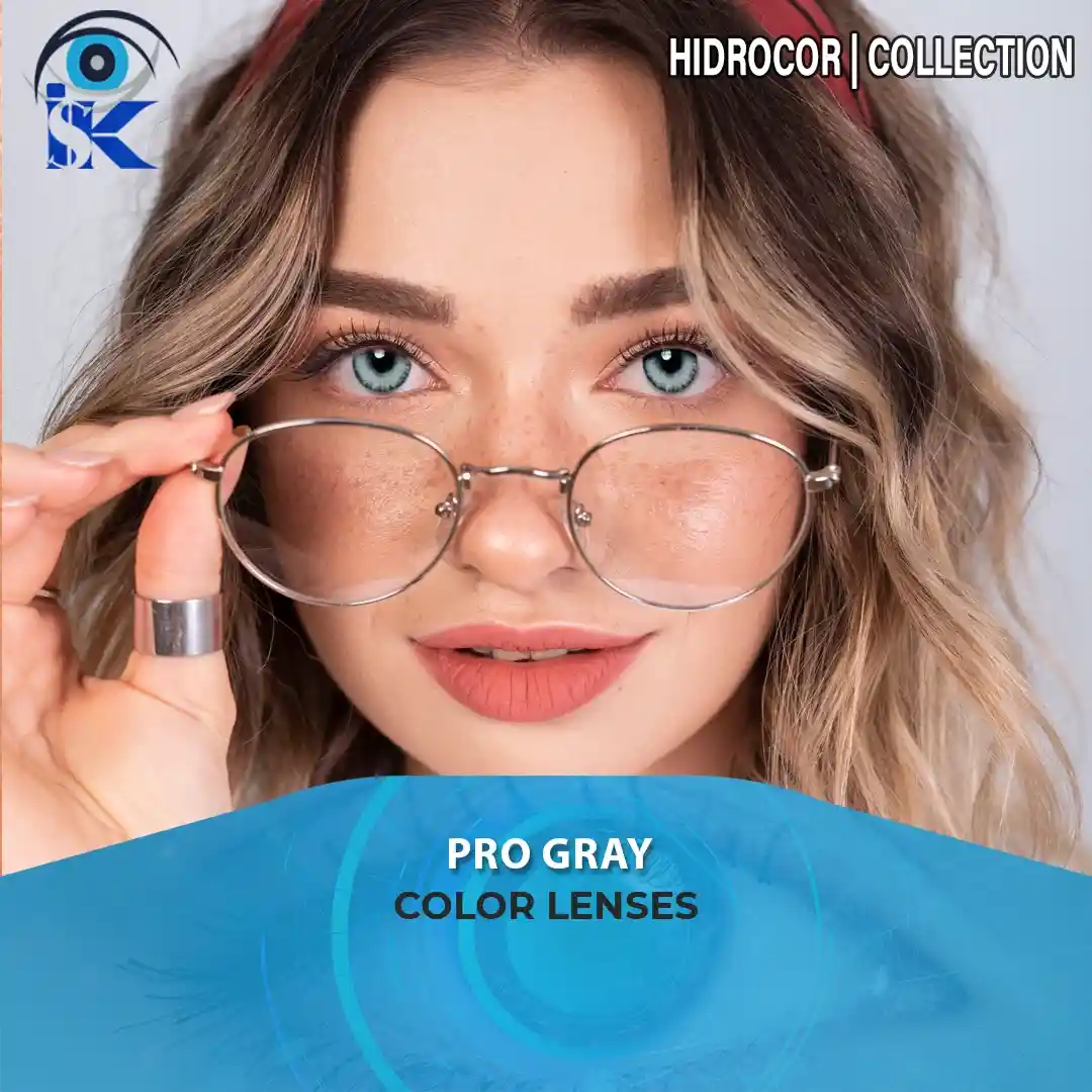 Hidrocor Pro Gray Contact Lenses in Pakistan – Elegant Silver Gray Eyes by ISK Lenses