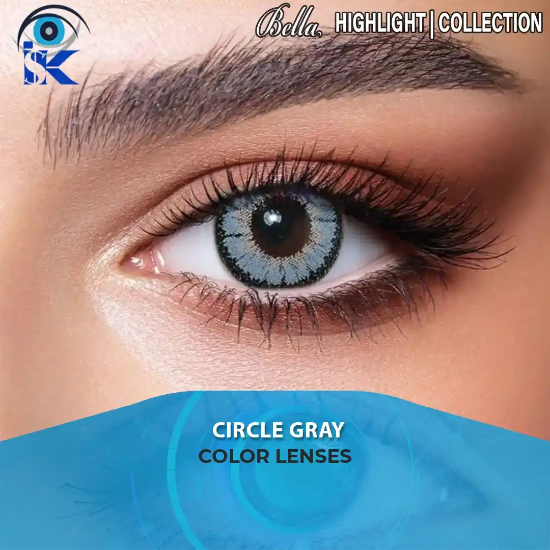 Bella Highlight Circle Gray Contact Lenses in Pakistan – Smoky Gray Eyes with Limbal Ring by ISK Lenses