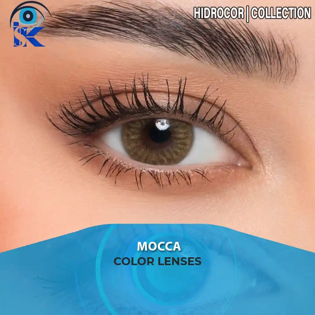 Hidrocor Mocca contact lenses in Pakistan – Premium borderless mocca brown shade – ISK Lenses