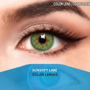 Sunsoft Lime contact lens – light green lime eyes
