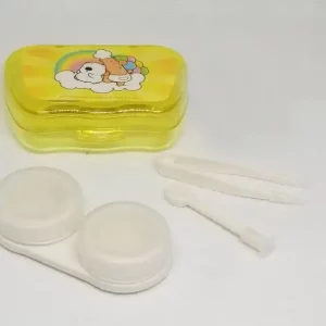 Yellow lens travel kit with case and mirror.