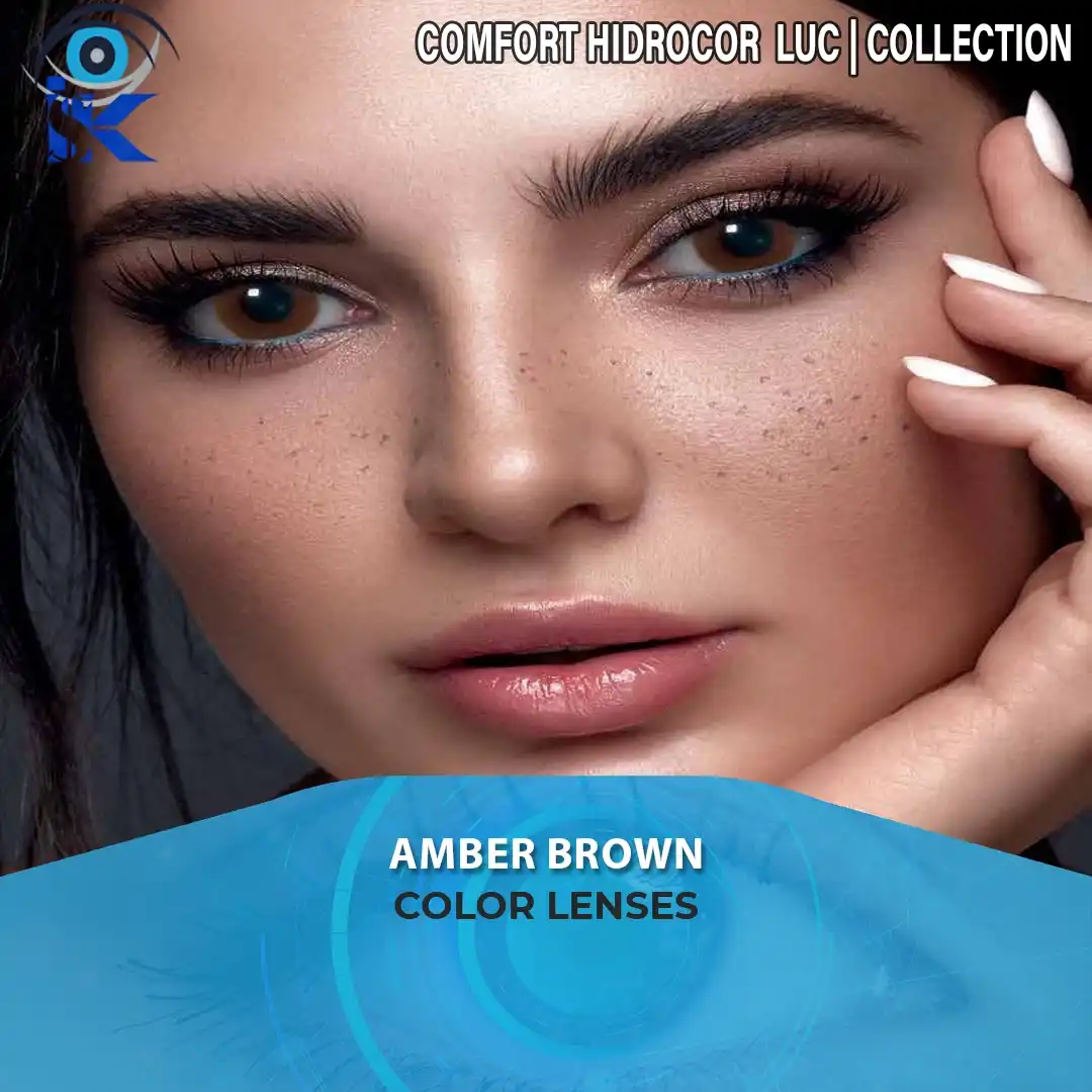 Hidrocor Amber Brown contact lenses in Pakistan – premium natural brown – ISK Lenses