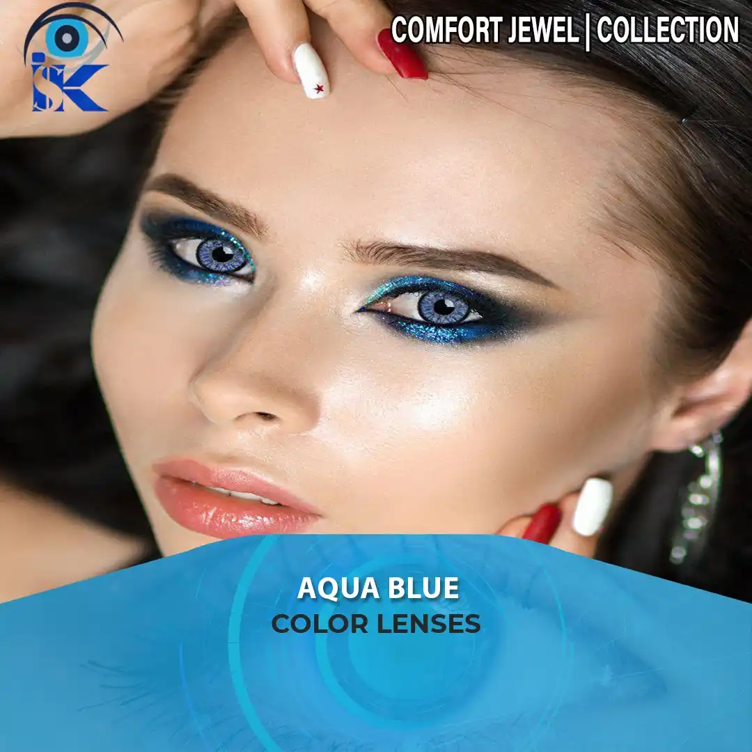 Jewel Aqua Blue contact lenses in Pakistan – fresh aqua blue shade – ISK Lenses