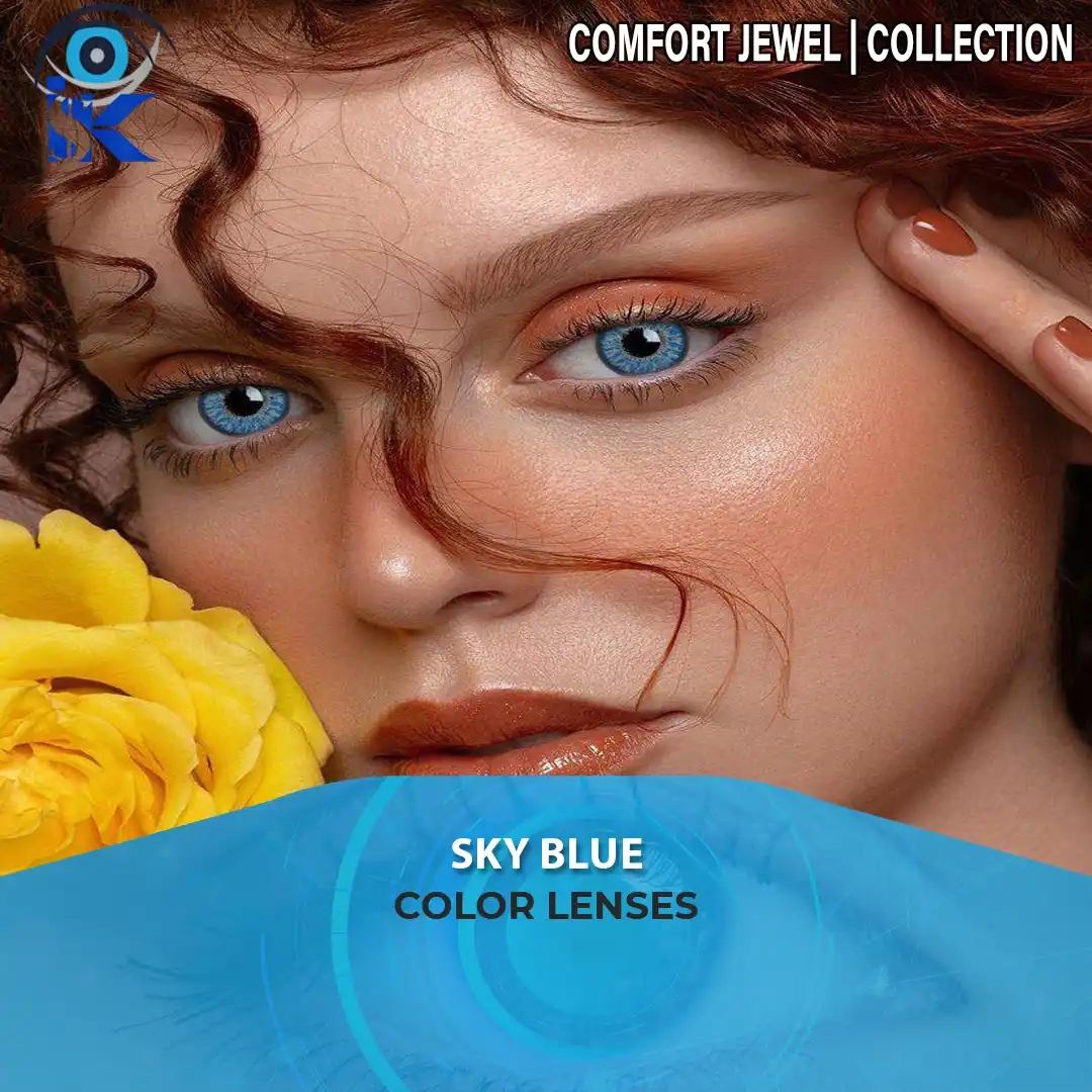 Jewel Sky Blue contact lenses in Pakistan – soft sky blue shade – ISK Lenses
