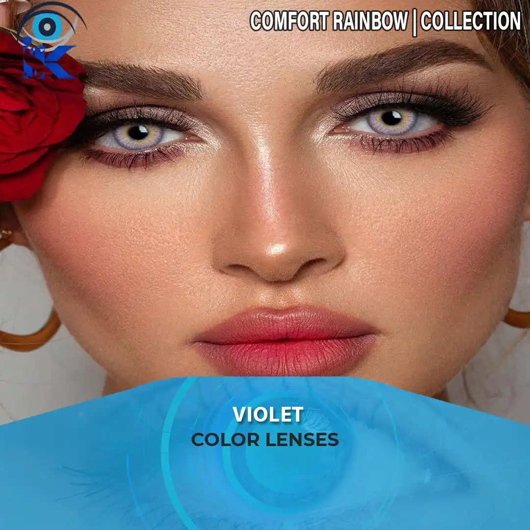 Comfort Rainbow Violet contact lenses in Pakistan – premium multi tone violet – ISK Lenses