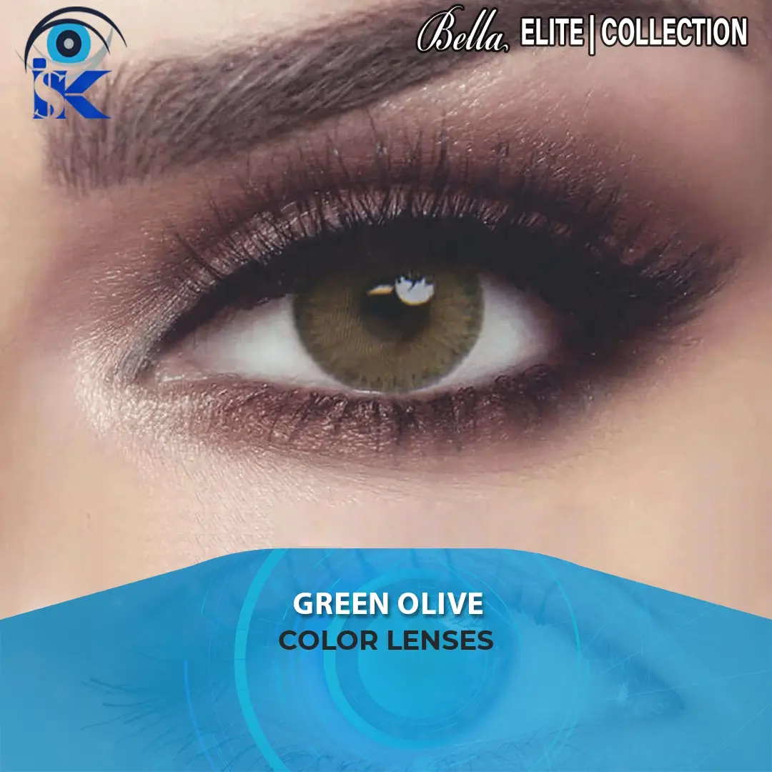 Bella Elite Green Olive Contact Lenses in Pakistan – Natural Green Eye Look by ISK Lenses