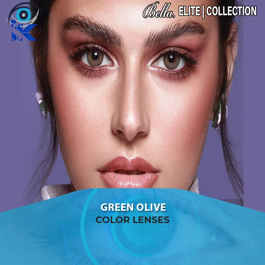 Bella Elite Green Olive Contact Lenses in Pakistan – Natural Green Eye Look by ISK Lenses